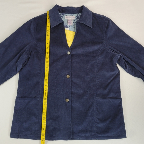 Susan Graver Corduroy Button Front Blazer Jacket Sz L - Picture 5 of 16